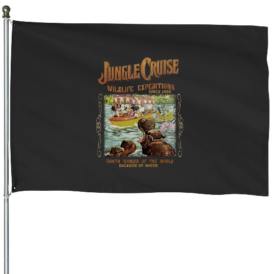 Disney House Flags, Vintage Disney Jungle Cruise Ride House Flags