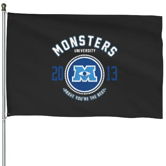 Disney Pixar Monsters University Logo Graphic House Flags