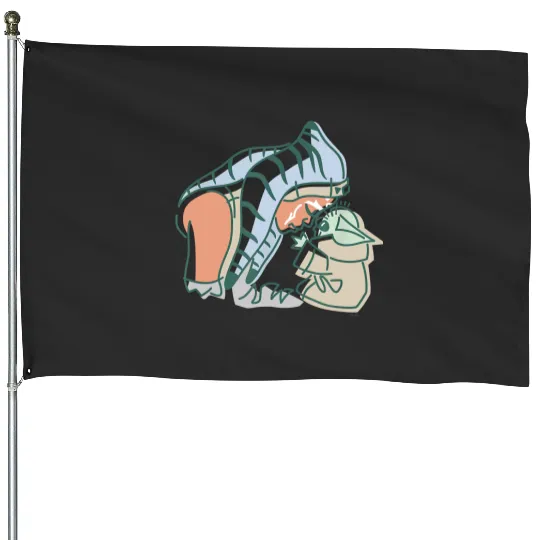 Grogu and Ahsoka Tano House Flags, Disney Star Wars House Flags