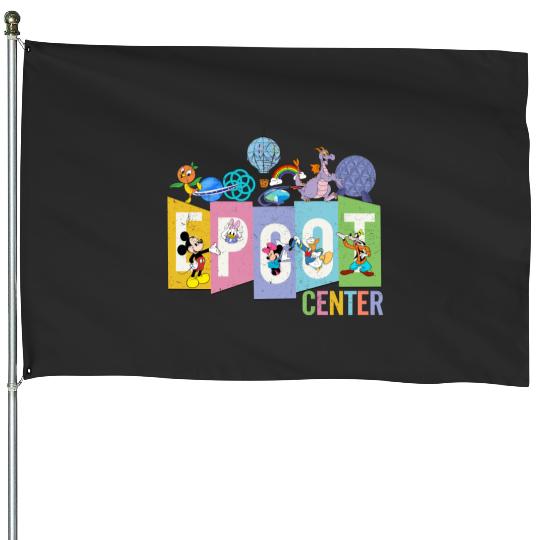 Vintage Disney Epcot House Flags, Retro Disney Epcot House Flags, Epcot 1982 House Flags