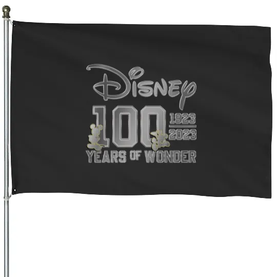 Retro 100 Years Of Wonder House Flags, Disney Anniversary House Flags