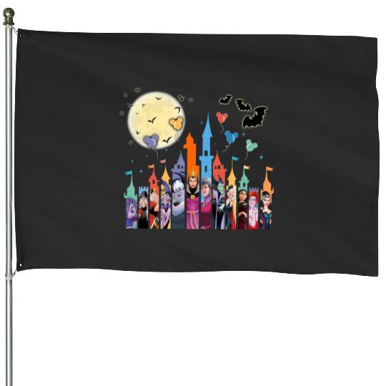 Disney Villains House Flags, Maleficent Evil Queen House Flags, Disney Castle Balloon House Flags