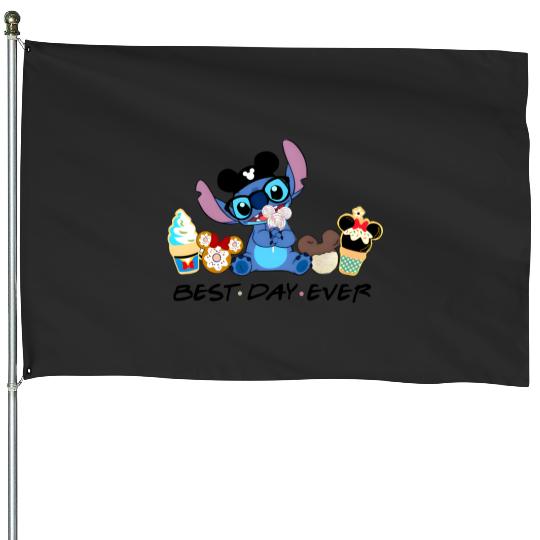Disney Stitch Best Day Ever, Disney Snacks House Flags, Stitch Snacks House Flags