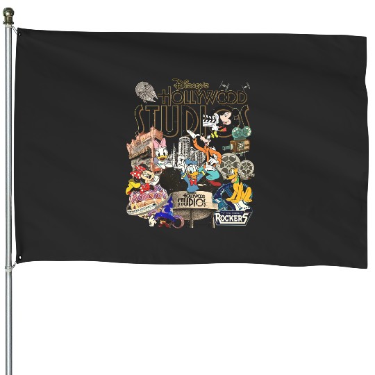 Vintage Disney Hollywood Studios 2023 House Flags, Mickey and Friends House Flags, Disney Family Vacation 2023 House Flags