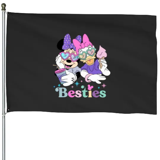 Disney with my Bestie House Flags, Disney House Flags, Minnie and Daisy House Flags, Disneyland House Flags, Friends House Flags, Besties House Flags, Disney Trip House Flags
