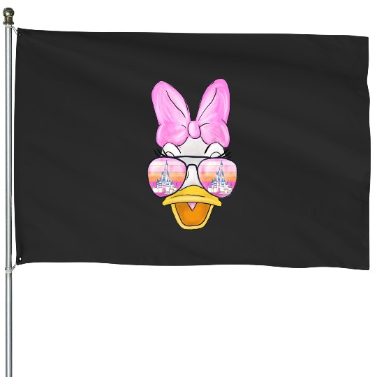 Daisy Duck Watercolor Castle Aviator House Flags| Disney House Flags