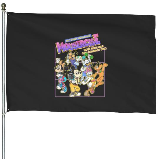 Vintage Disney Mousercise 90's Promotional House Flags, Disney House Flags