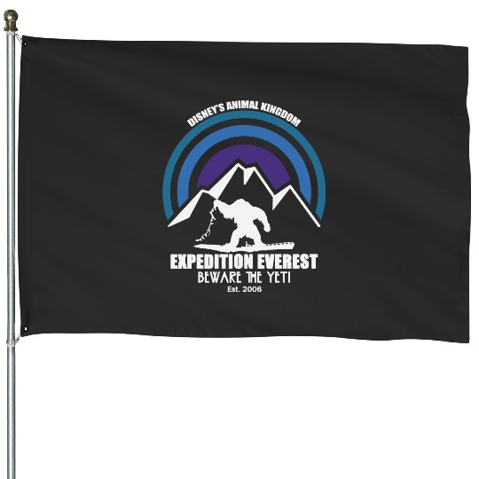 Expedition Everest - Disney Inspired - Animal Kingdom - Ride - Yeti - Unisex Short Sleeve House Flags - House Flags