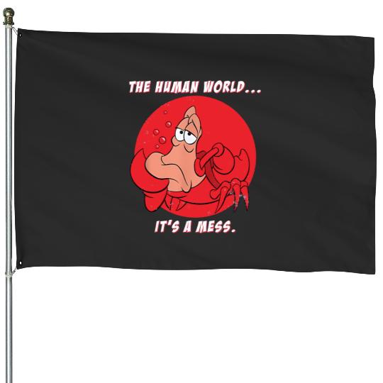 The Human World It's A Mess The Little Mermaid Sebastian House Flags, Disney Sebastian House Flags