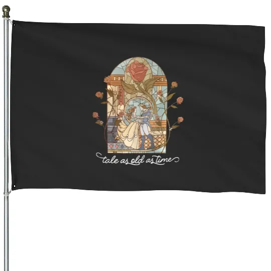 Vintage Tale as Old as Time  House Flags, Retro Beauty and the Beast House Flags, Disney Princess House Flags, Belle Beauty Princess Tees