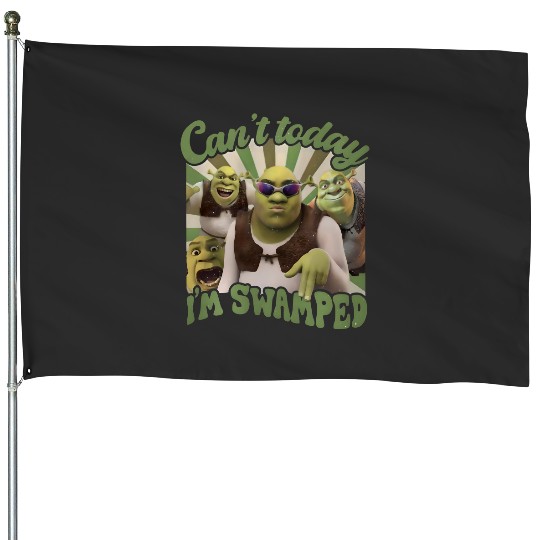 Shrek House Flags, Can't Today I'm Swamped Vintage House Flags, Disney Fiona Princess House Flags