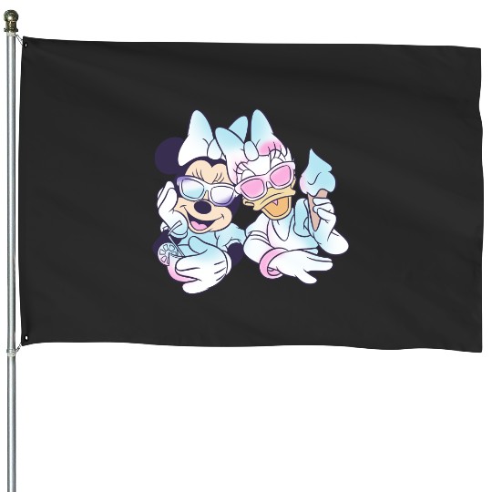 Minnie and Daisy House Flags, Disney 100 Years Of Wonder House Flags