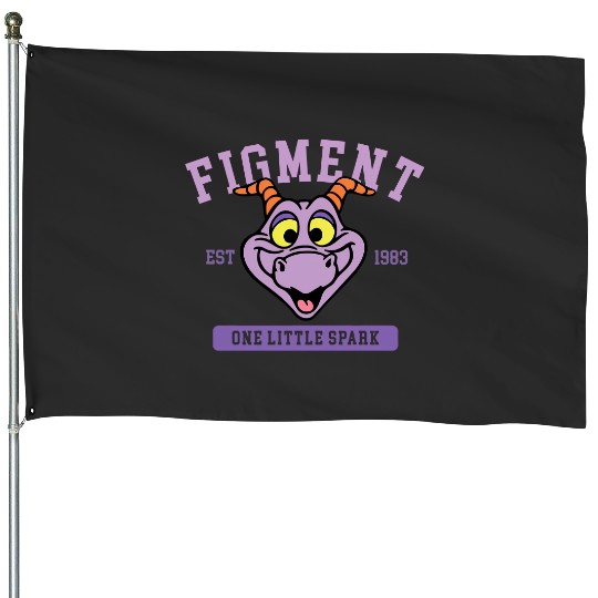 Disney Figment House Flags, Purple Dragon House Flags, Epcot Figment House Flags, Figment Est 1983 House Flags