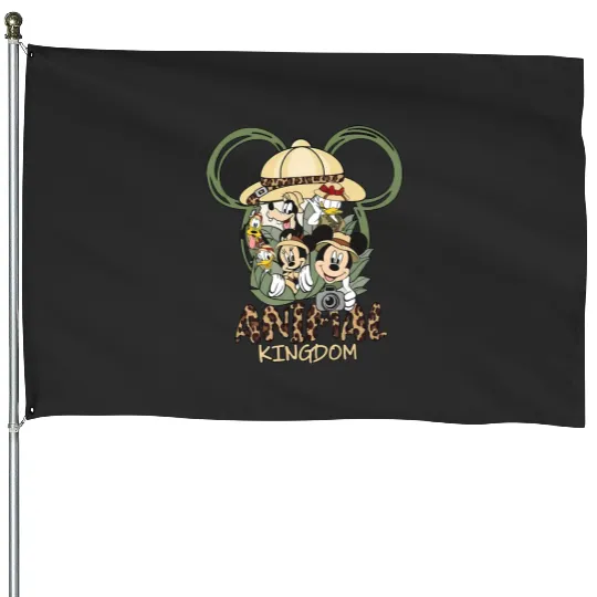 Disney Park Mickey Mouse And Friends Animal Kingdom Safari House Flags, Magic Kingdom Trip Unisex House Flags