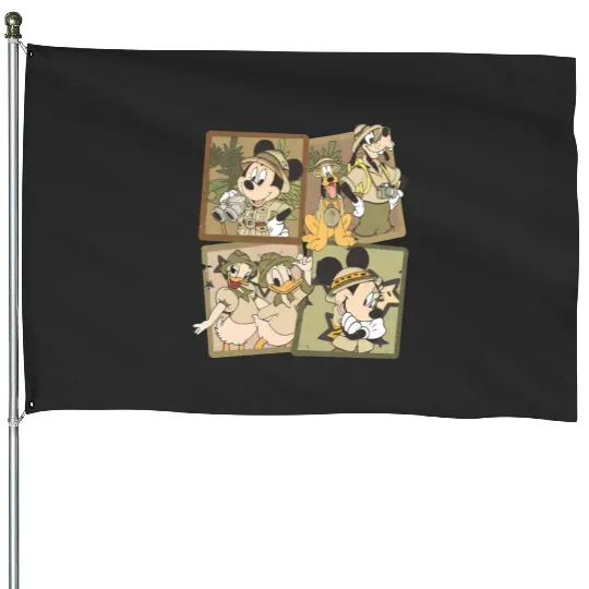 Disney Animal Kingdom House Flags, Vintage Animal Kingdom House Flags, Mickey Safari House Flags,