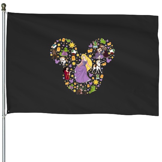 Disney Princess Mickey Head House Flags, Rapunzel Tangled House Flags