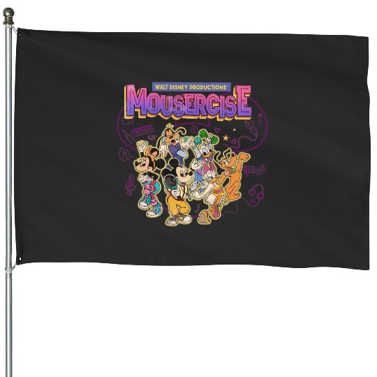 Mousercise House Flags, Vintage Disney House Flags