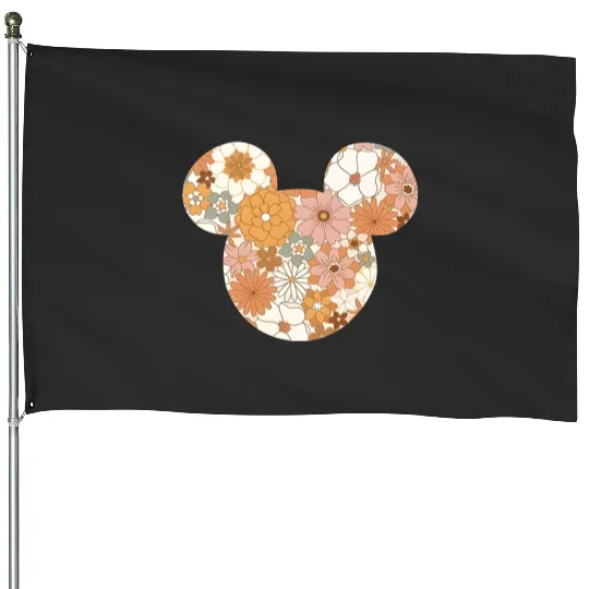 Disney Mickey Flower House Flags, Disneyworld House Flags, Disneyland House Flags, Disney House Flags