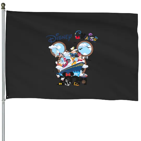 Cute Disney Cruise Line Mickey and Friends House Flags, Disney Wish Fantasy Magic Wonder 2024