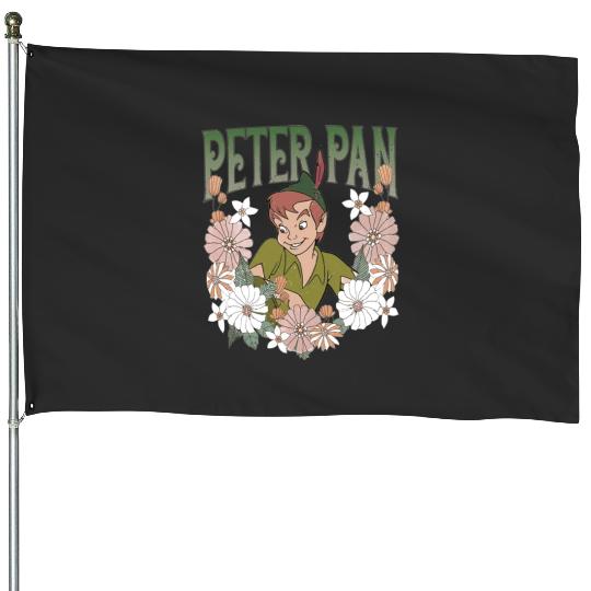 Disney Peter Pan Characters House Flags, Vintage Disney Peter Pan House Flags