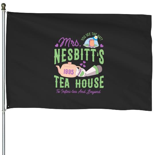 Buzz Lightyear Mrs Nesbitts Tea House To Infinity And Beyond House Flags,  Magic Kingdom Disneyland Family Vacation Gift