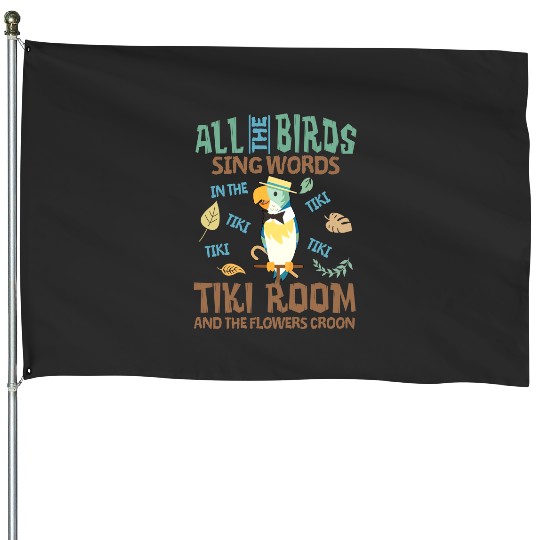 Vintage Tiki Room House Flags, Disneyland Family House Flags, Enchanted Tiki Room House Flags