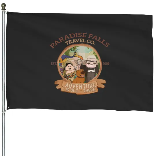 Paradise falls Travel & Co. House Flags, Disney up House Flags, Disney trip House Flags, Disney matching House Flags