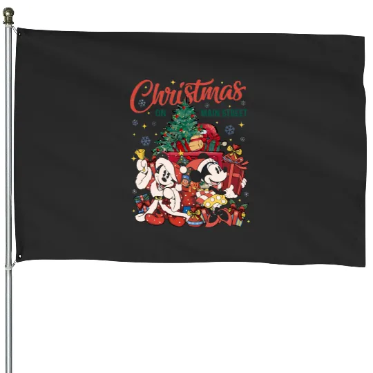 Christmas Tree Mickey &  Mickey Mouse House Flags, Disney Mickey