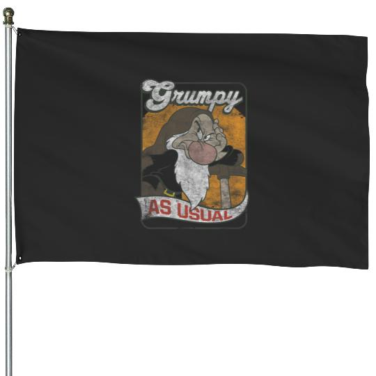 Disney Snow White Grumpy As Usual Vintage Card House Flags