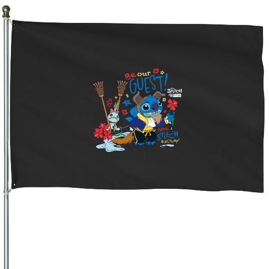 Disney 100 Stitch in Costume The Beast Be Our Guest & Scrump House Flags