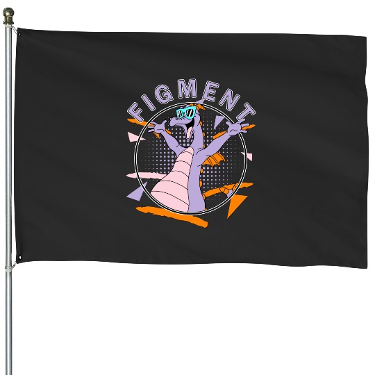 Disney Figment Retro 90's Portrait House Flags,Epcot Figment House Flags