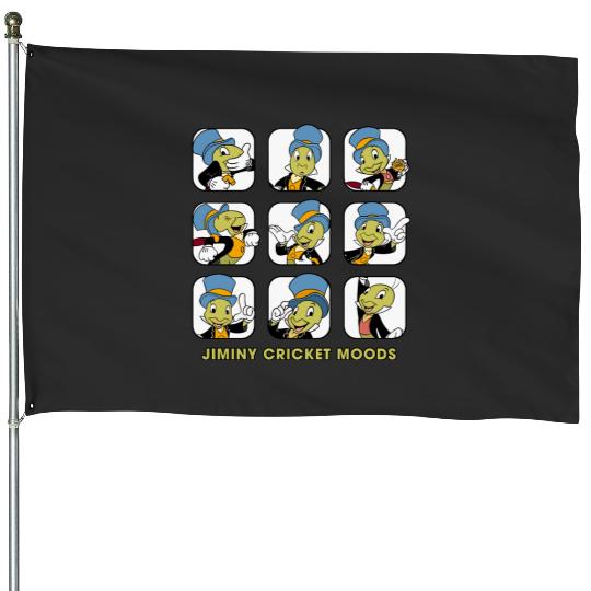 Disney Jiminy Cricket Moods House Flags, Disney Pinocchio House Flags
