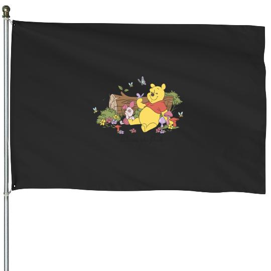 Disney Winnie The Pooh Piglet And Pooh Floral Butterfly House Flags
