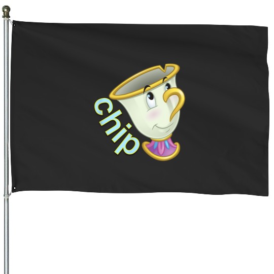 Disney Beauty and the Beast Chip Side Profile Big Face House Flags