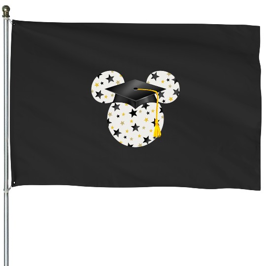 Disney Mickey Head Graduation Hat Star Fill House Flags