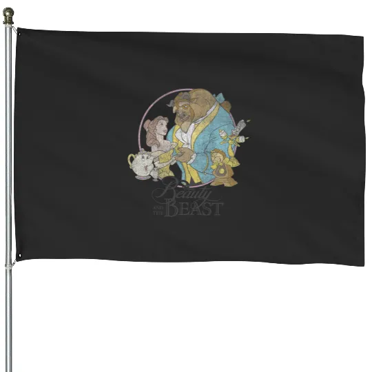 Disney Beauty And The Beast Classic Group Shot House Flags