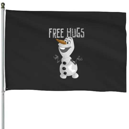 disney frozens Olaf Vintages Free Hugs Big Snowman Logo House Flags