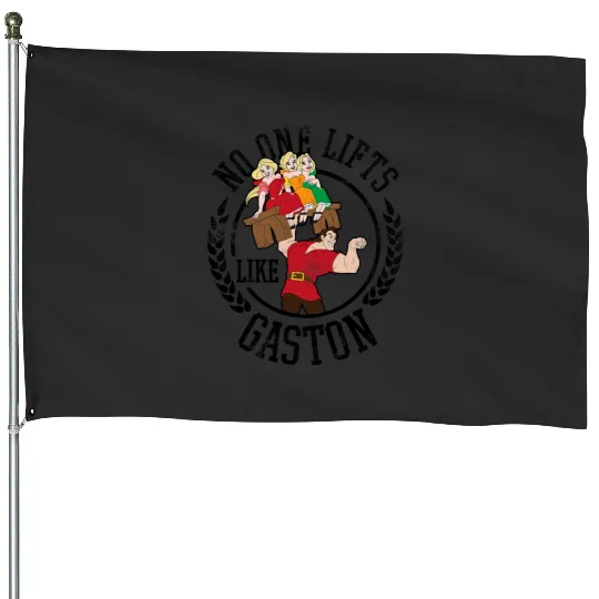 Disney Beauty and the Beast No One Lifts Likes Gaston Badge House Flags