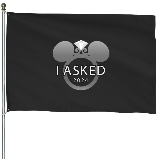 Disney I Asked 2024 Engagement Ring Proposal Mickey House Flags