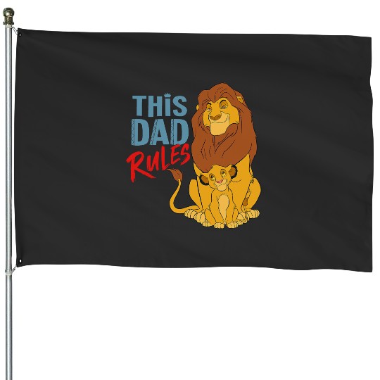 Disney The Lion King Simba and Mufasa This Dad Rules House Flags