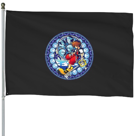 Disney Kingdom Hearts Sora Stained Glass House Flags