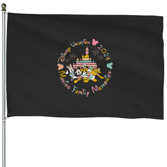 Magic Kingdom House Flags, Mickey & Friends House Flags, Disney Vacation Family House Flags, Disney House Flags