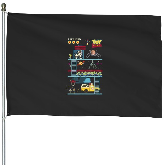 Disney  Toy Story 8-Bit Video Game Scene House Flags