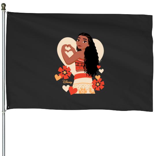 Disney Princess Moana Heart Valentines Day House Flags