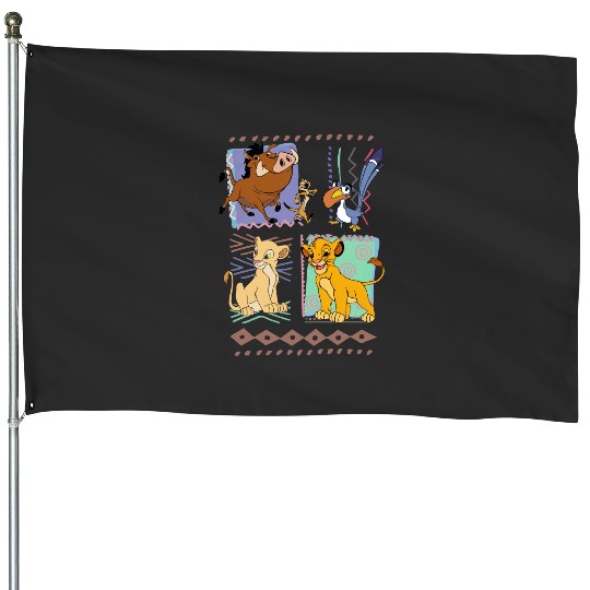 Vintage 90s Disney Lion King House Flags, Hakuna Matata Retro House Flags