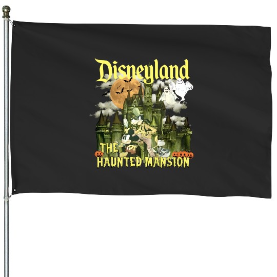 Vintage Disneyland Haunted Mansion House Flags, Disney Halloween House Flags