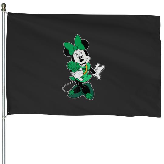 Disney Retro Shamrock Minnie Mouse St. Patricks Day House Flags