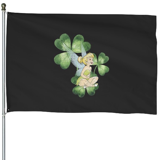 Disney Peter Pan St. Patricks Day Tinker Bell Clover Retro House Flags