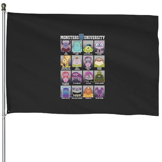 Disney Pixars Monsters University Class Photos Vintages Box Up House Flags