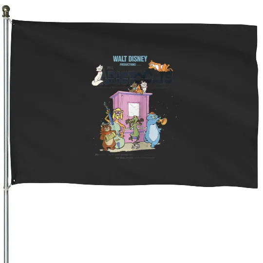 Disney The Aristocats Cats Playing Piano Raglan Baseball Tee House Flags